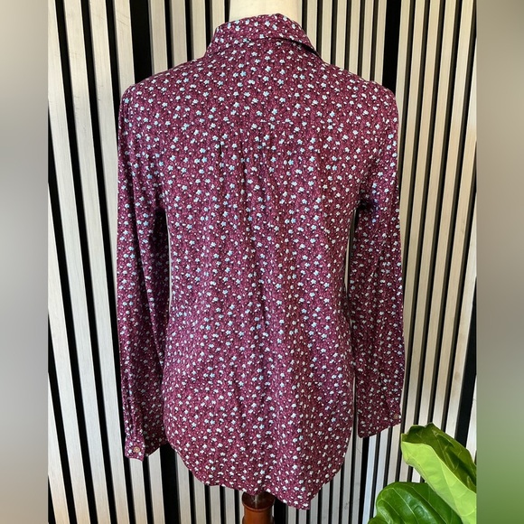 Anthropologie MAEVE Purple Floral Button-Down Shirt SZ 2 - Picture 6 of 6